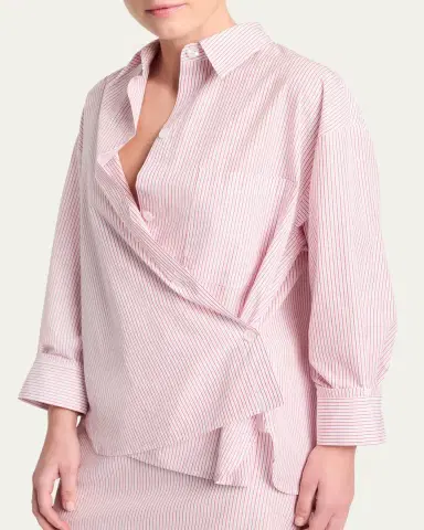 TWP Newest Earl Striped Asymmetric Button-Front Shirt | Thumbnail 4 TWP Newest Earl Striped Asymmetric Button-Front Shirt | Thumbnail 4