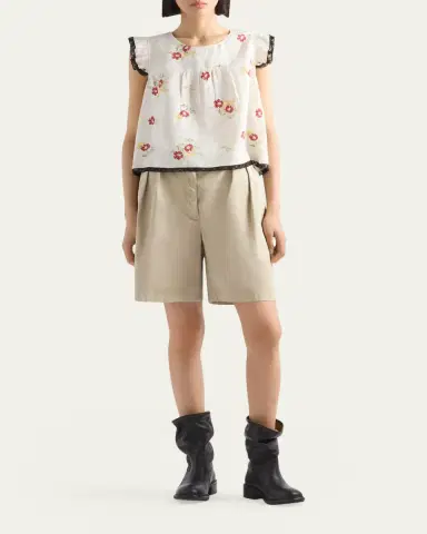Prada Floral Linen Top | Thumbnail 2 Prada Floral Linen Top | Thumbnail 2