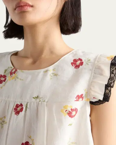 Prada Floral Linen Top | Thumbnail 5 Prada Floral Linen Top | Thumbnail 5