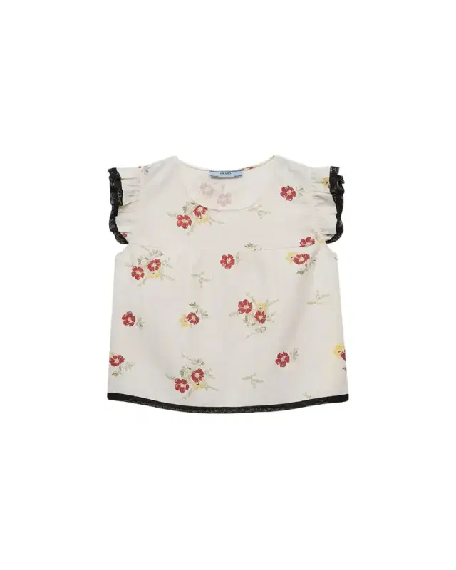 Prada Floral Linen Top