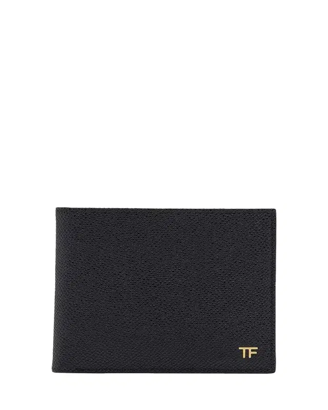 TOM FORD Men's T Line Grained Leather Bifold Wallet