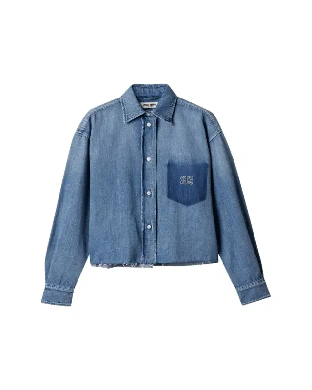 Denim Oversized Button-Down Shirt