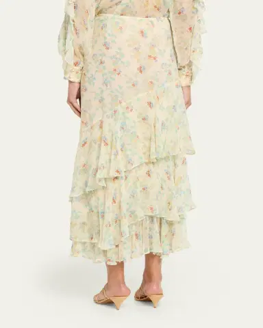 Ulla Johnson Meadow Silk Midi Skirt | Thumbnail 3 Ulla Johnson Meadow Silk Midi Skirt | Thumbnail 3