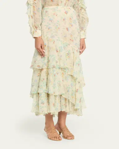 Ulla Johnson Meadow Silk Midi Skirt | Thumbnail 4 Ulla Johnson Meadow Silk Midi Skirt | Thumbnail 4