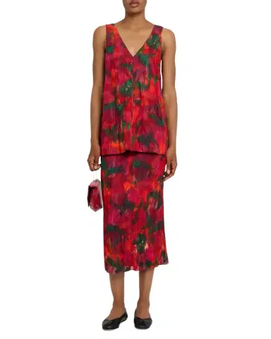 Lafayette 148 New York Abstract-Print Crinkled Cotton Midi Skirt | Thumbnail 1 Lafayette 148 New York Abstract-Print Crinkled Cotton Midi Skirt | Thumbnail 1