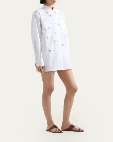 Prada Embellished Cotton Button-Down Shirt | Thumbnail 2