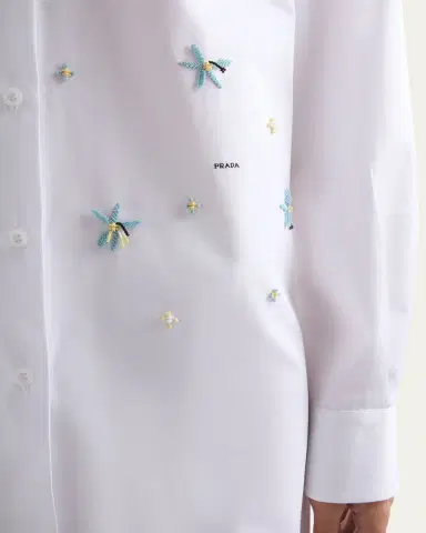 Prada Embellished Cotton Button-Down Shirt | Thumbnail 4