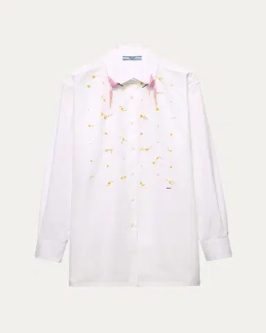 Prada Embellished Cotton Button-Down Shirt | Thumbnail 5