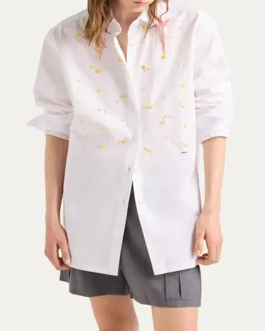 Prada Embellished Cotton Button-Down Shirt | Thumbnail 8