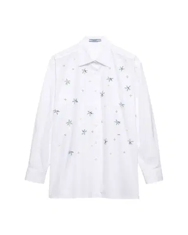 Prada Embellished Cotton Button-Down Shirt | Thumbnail 1