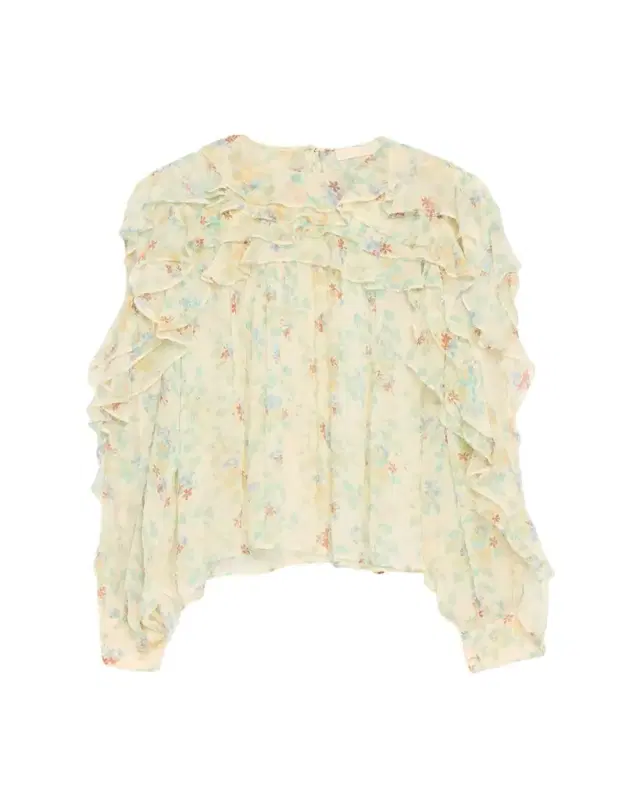Willow Long-Sleeve Silk Chiffon Blouse