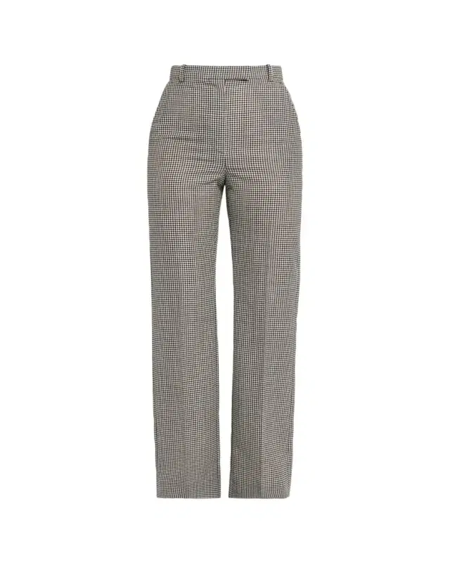 Gingham Check Straight-Leg Trousers