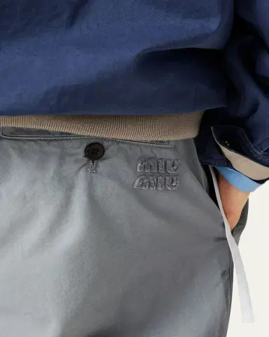 Miu Miu Garment-Dyed Twill Wide-Leg Pants | Thumbnail 5 Miu Miu Garment-Dyed Twill Wide-Leg Pants | Thumbnail 5