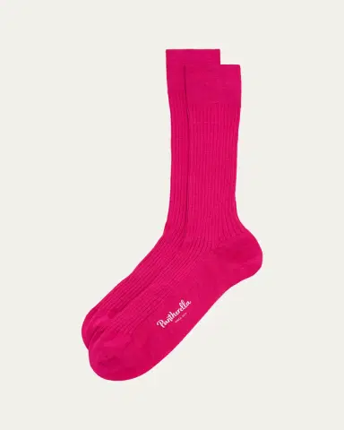 Pantherella Men's Danvers Ribbed Cotton Mid-Calf Socks | Thumbnail 4