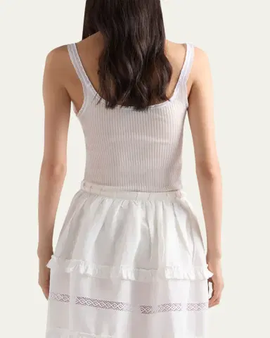 Prada Ribbed Cotton Tank Top | Thumbnail 3