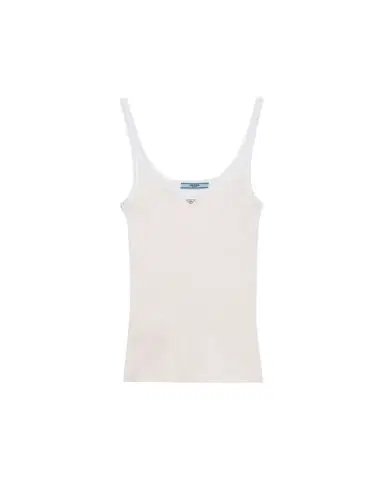 Prada Ribbed Cotton Tank Top | Thumbnail 1