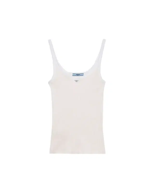 Prada Ribbed Cotton Tank Top