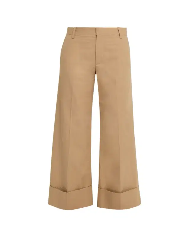 FRAME The Cuffed Slim Palazzo Trousers