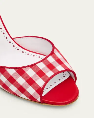 Manolo Blahnik 70mm Jadara Gingham Mules | Thumbnail 3 Manolo Blahnik 70mm Jadara Gingham Mules | Thumbnail 3