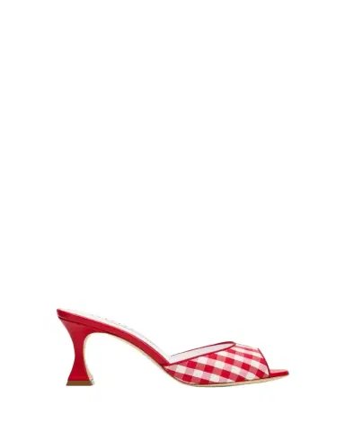 Manolo Blahnik 70mm Jadara Gingham Mules | Thumbnail 1 Manolo Blahnik 70mm Jadara Gingham Mules | Thumbnail 1