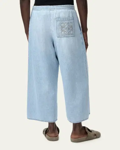 Loewe x Paula's Ibiza Men's Denim Cropped Wide-Leg Drawstring Pants | Thumbnail 3 Loewe x Paula's Ibiza Men's Denim Cropped Wide-Leg Drawstring Pants | Thumbnail 3