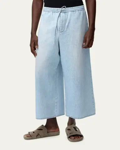 Loewe x Paula's Ibiza Men's Denim Cropped Wide-Leg Drawstring Pants | Thumbnail 4 Loewe x Paula's Ibiza Men's Denim Cropped Wide-Leg Drawstring Pants | Thumbnail 4