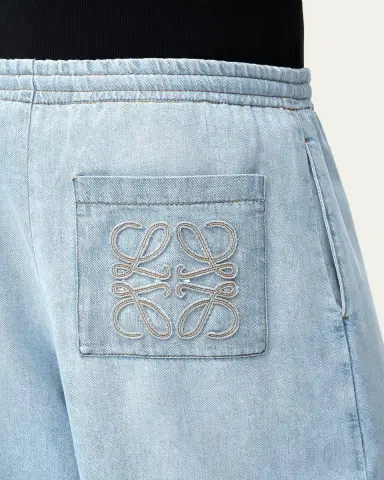 Loewe x Paula's Ibiza Men's Denim Cropped Wide-Leg Drawstring Pants | Thumbnail 5 Loewe x Paula's Ibiza Men's Denim Cropped Wide-Leg Drawstring Pants | Thumbnail 5