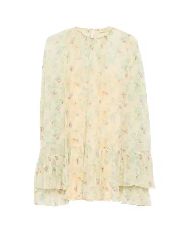 Ulla Johnson Emmeline Floral Crinkled Silk Mini Dress | Thumbnail 1