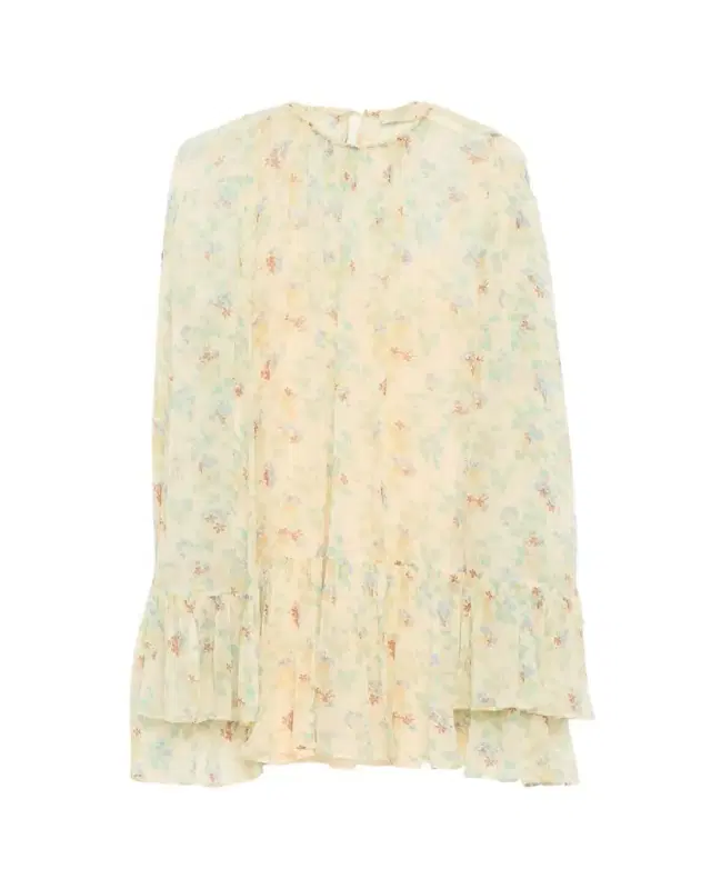 Emmeline Floral Crinkled Silk Mini Dress