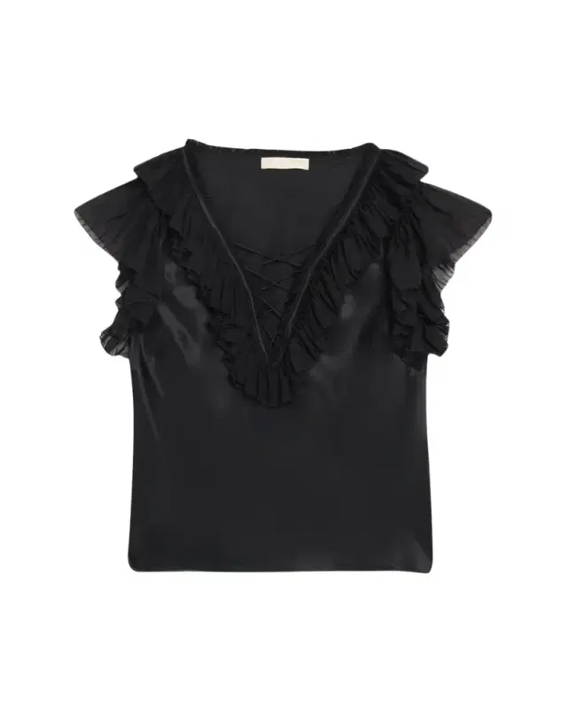 Ulla Johnson Ilyana Silk Ruffle Blouse