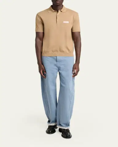 Givenchy Men's Grosgrain Logo Cotton Knit Polo Shirt | Thumbnail 2