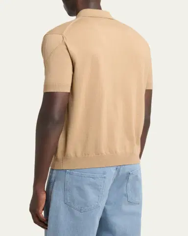 Givenchy Men's Grosgrain Logo Cotton Knit Polo Shirt | Thumbnail 3