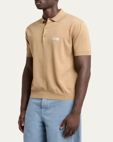 Givenchy Men's Grosgrain Logo Cotton Knit Polo Shirt | Thumbnail 4