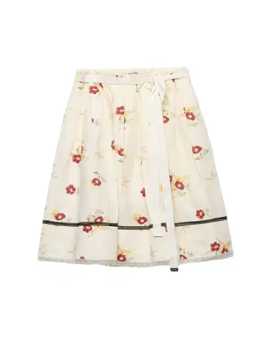 Prada Floral Print Linen Skirt | Thumbnail 1 Prada Floral Print Linen Skirt | Thumbnail 1