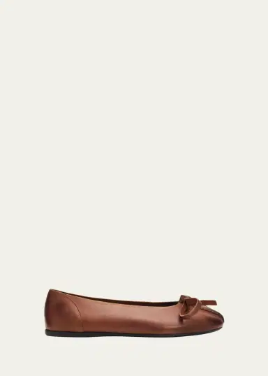 Prada Antiqued Leather Ballerina Flats | Thumbnail 6 Prada Antiqued Leather Ballerina Flats | Thumbnail 6