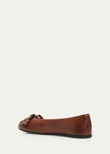 Prada Antiqued Leather Ballerina Flats | Thumbnail 9 Prada Antiqued Leather Ballerina Flats | Thumbnail 9