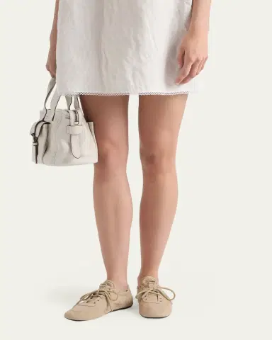 Prada Embroidered Slubbed Canvas Mini Dress | Thumbnail 4 Prada Embroidered Slubbed Canvas Mini Dress | Thumbnail 4