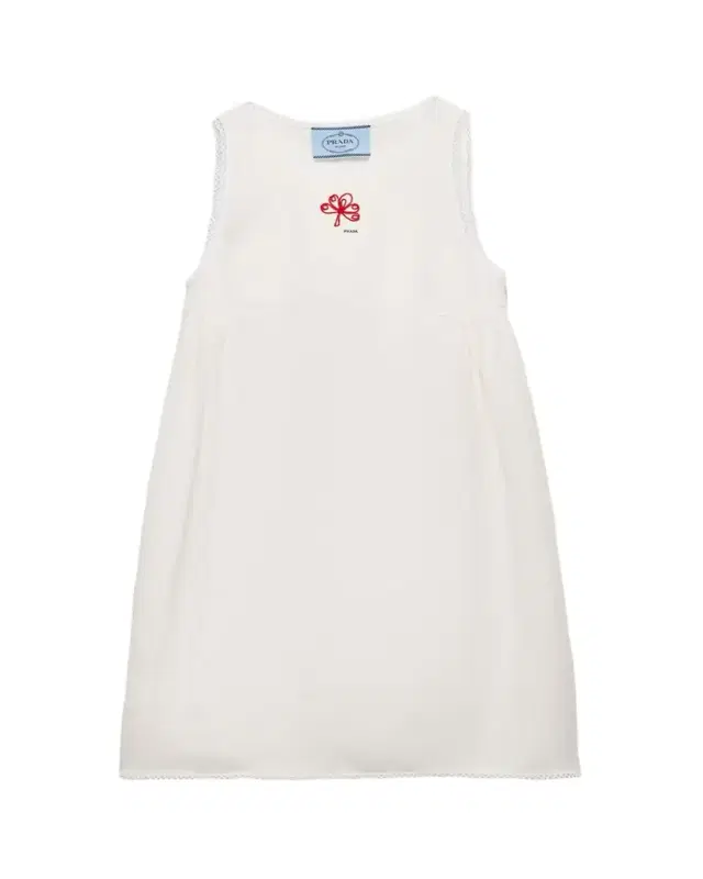 Embroidered Slubbed Canvas Mini Dress
