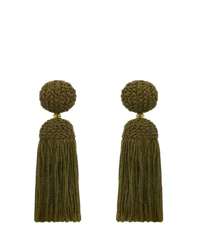 Oscar de la Renta Short Silk Rope Tassel Clip-On Earrings | Thumbnail 1