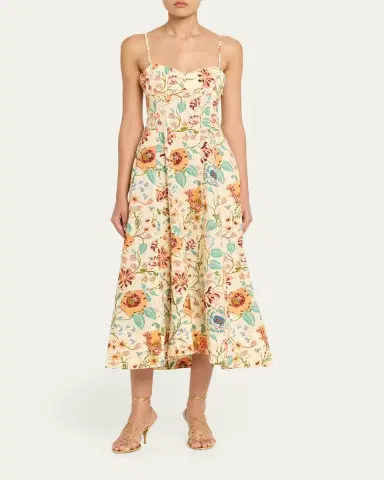 Ulla Johnson Fiora Floral Cotton Midi Dress | Thumbnail 2 Ulla Johnson Fiora Floral Cotton Midi Dress | Thumbnail 2