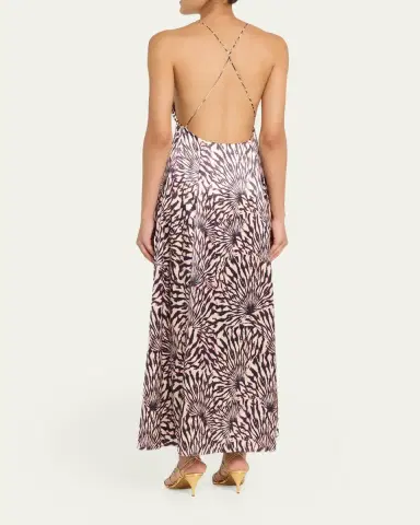 Ulla Johnson Oriana Sleeveless Open-Back Satin Dress | Thumbnail 3