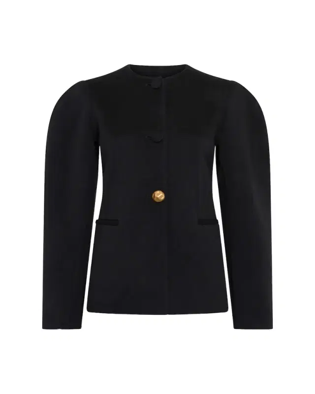 Gabriela Hearst Daelan Cashmere Single-Breasted Collarless Jacket