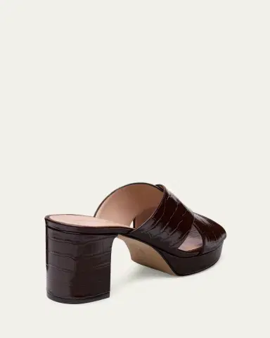 Stuart Weitzman 80mm Dayna Croc-Embossed Leather Platform Sandals | Thumbnail 3 Stuart Weitzman 80mm Dayna Croc-Embossed Leather Platform Sandals | Thumbnail 3