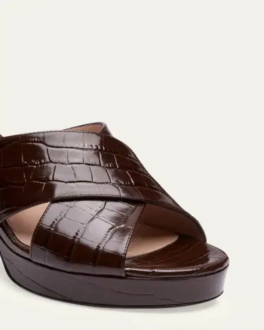 Stuart Weitzman 80mm Dayna Croc-Embossed Leather Platform Sandals | Thumbnail 4 Stuart Weitzman 80mm Dayna Croc-Embossed Leather Platform Sandals | Thumbnail 4