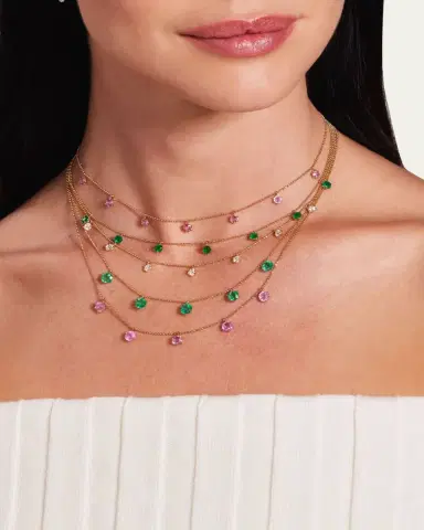 Graziela Gems 18K Pink Sapphire Floating Necklace | Thumbnail 2 Graziela Gems 18K Pink Sapphire Floating Necklace | Thumbnail 2