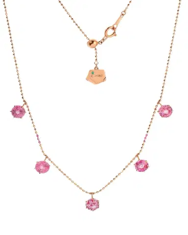 Graziela Gems 18K Pink Sapphire Floating Necklace | Thumbnail 1 Graziela Gems 18K Pink Sapphire Floating Necklace | Thumbnail 1