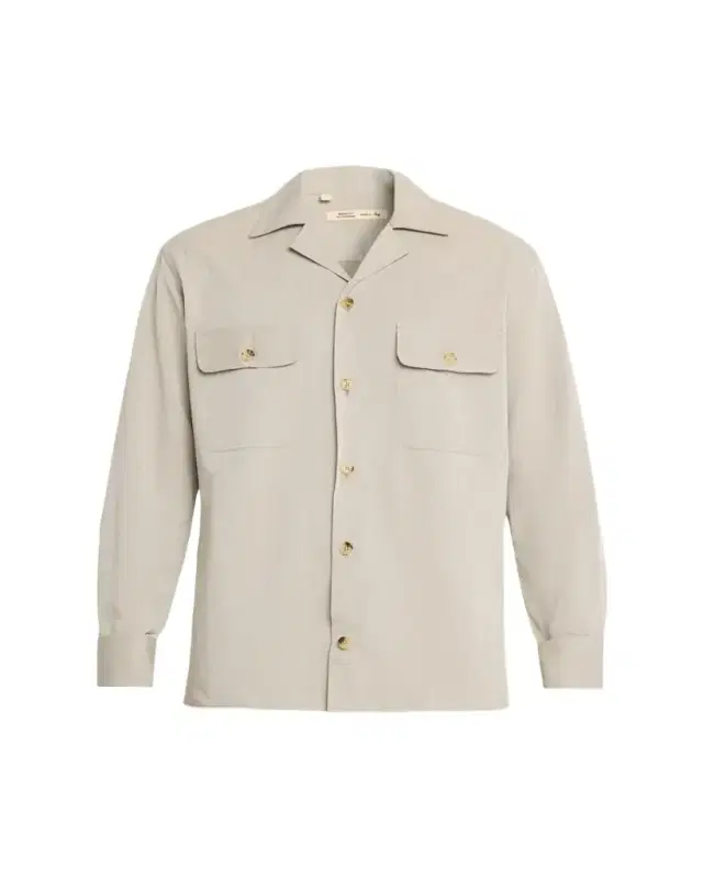 Baldassari Men's Cotton and Lyocell Two-Pocket Bowling Overshirt