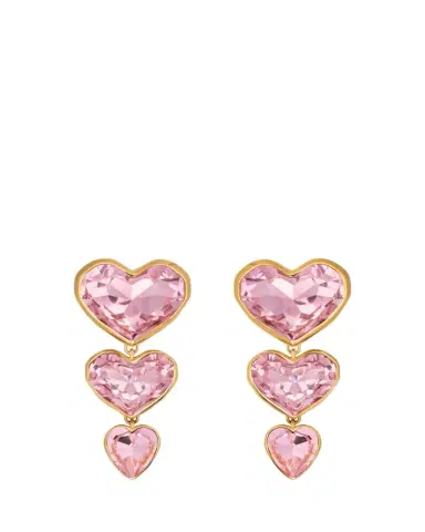 Oscar de la Renta Crystal Heart Drop Clip-On Earrings | Thumbnail 1 Oscar de la Renta Crystal Heart Drop Clip-On Earrings | Thumbnail 1