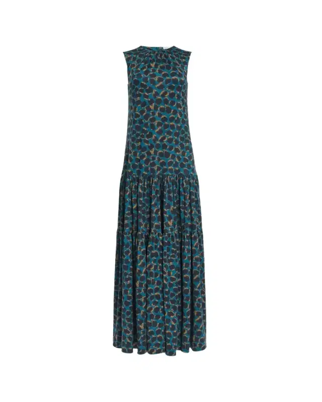 Altuzarra Liza Spotted Jersey Tiered Maxi Dress