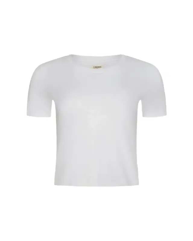 L'Agence Stormy Short-Sleeve Crop Tee
